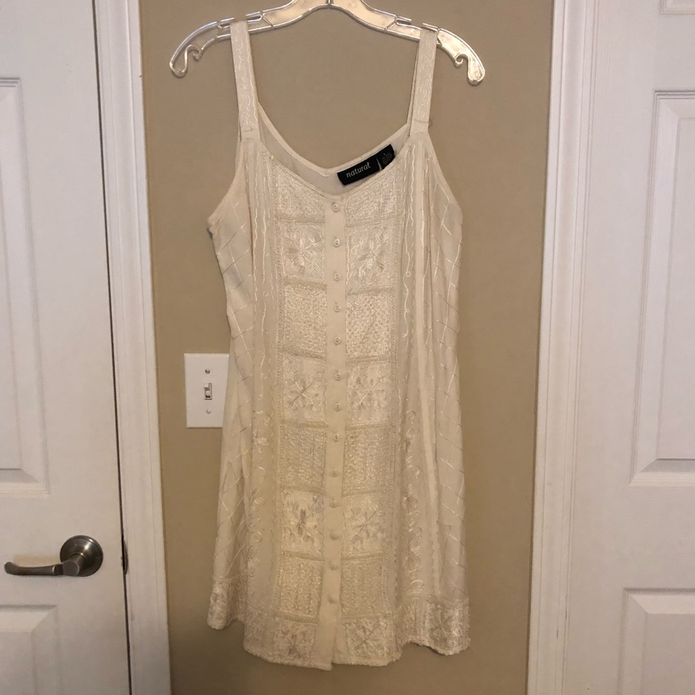 Natural white embroidered dress